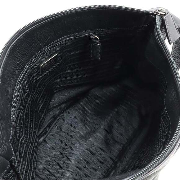 PRADA Black Leather Shoulder Bag